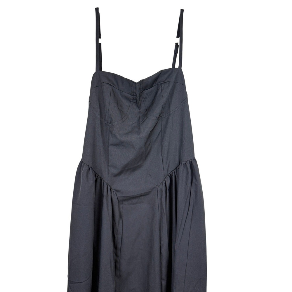 Basque Waist Midi Dress Size S Black Corset Bustier Dark Romantic Whimsigoth LBD - Picture 4 of 8
